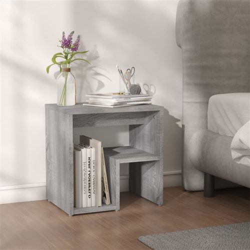 Non Communiqué Gris Table De Chevet Sonoma 40X30x40 Cm Bois D Ingénierie