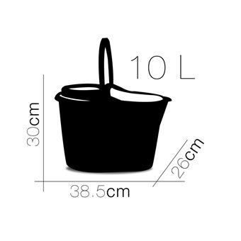 Seau essoreur pour Balai Seau de nettoyage en polypropylene coloris rouge noir capacite 10 L Longueur 38.5 x Profondeur 26 x Hauteur 30 cm