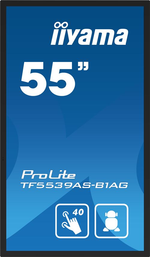 Non Communiqué Noir Iiyama Prolite Tf5539as-B1ag - Classe De Diagonale 55" Écran Lcd Rétro-Éclairé Par Led - Signalisation Numérique - Avec Lecteur De Média Intégré Et Écran Tactile (Multipoint) - Android - 4K Uhd (2160P) 3840 X 2160