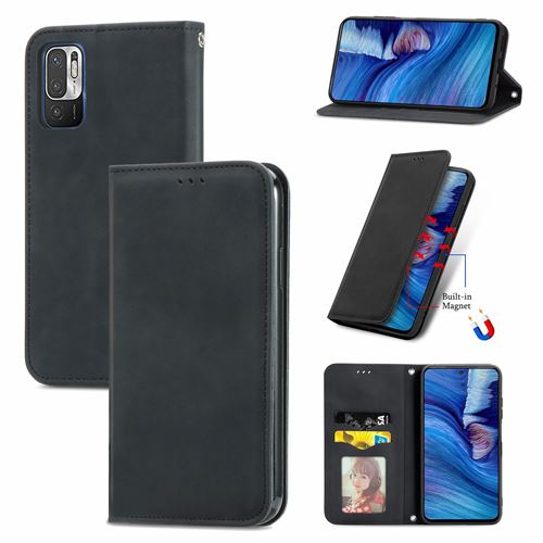 MPFRANCE Housse pour Xiaomi Redmi Note 10 5G Noir [Velours]