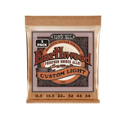 Non Communiqué Bronze Ernie Ball 3545 Earthwood Phosphor Custom Light 11,5-54 Pack De 3 Jeux De Cordes Folk 011