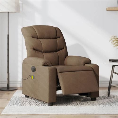 Non Communiqué Marron Vidaxl Fauteuil De Massage, Relaxation Électrique Réglable Tissu