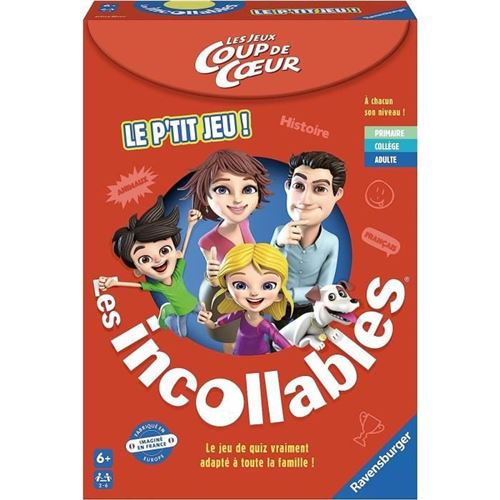 Le p'tit jeu des Incollables Coup de coeur - Jeu de quiz et défis a jouer entre amis ou en famille