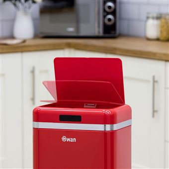 Retro Poubelle à Ouverture Automatique Avec Capteur, Métal, 45 Litres Vintage Rouge Swka4500rneu Retro Poubelle à Ouverture Automatique Avec Capteur, Métal, 45 Litres Vintage Rouge Swka4500rneu