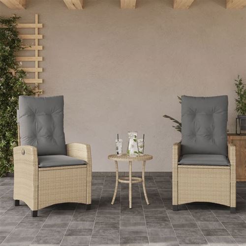 VidaXL - Gartensessel verstellbar poly-rattan, One Size, Beige