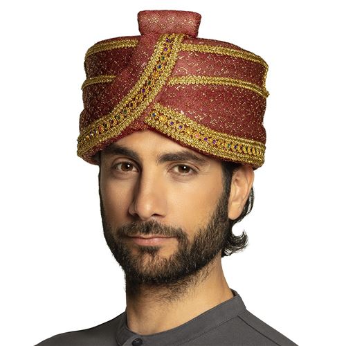 Boland chapeau Sultan Ali mâle rouge/or taille unique