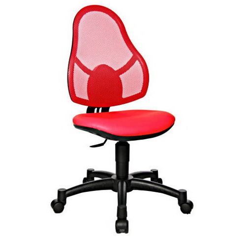 Siège de bureau enfant / Siège pivotant OPEN ART JUNIOR, tissu maille rouge