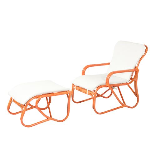 Fauteuil Siesta Et Repose Pied En Rotin Achat Prix Fnac