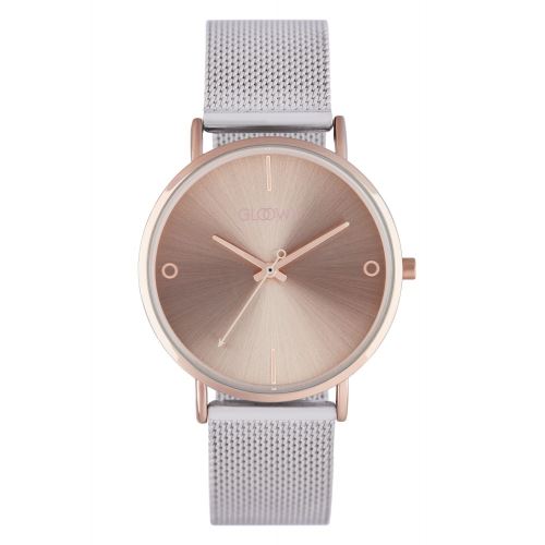 Montre Femme Gloowy à Quartz Cadran Rose Gold 36 mm Et Bracelet Argenté En Laiton GWS18022
