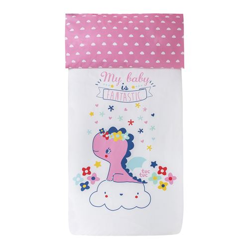 Couverture Berceau+Couverture Taie D'Oreiller Rose Tuc Tuc Colección Enjoy & Dreams Rose
