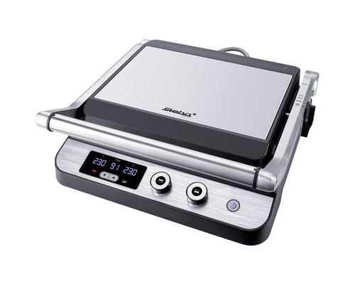 STEBA 187200 FG120 Grill de contact - 1800 W - Surface de cuisson antiadhésive: 2 x 27 x 24 cm - Inox et noir