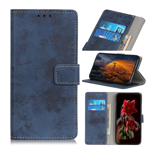 Etui en PU style vintage bleu pour votre Apple iPhone 6.5 pouces (2019)