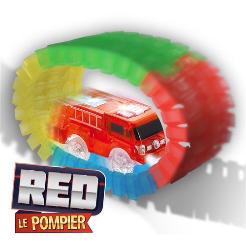 Lightning Speedy Camion lumineux RED LE POMPIER et 30 rails luminescents