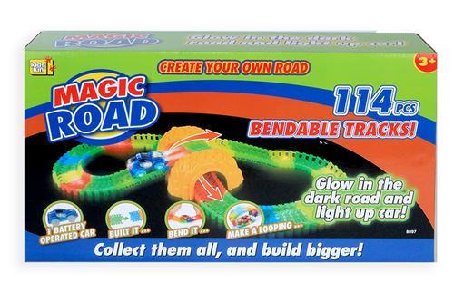 Jonotoys set Magic Roadde piste de course Glow in the Dark 114-pièces