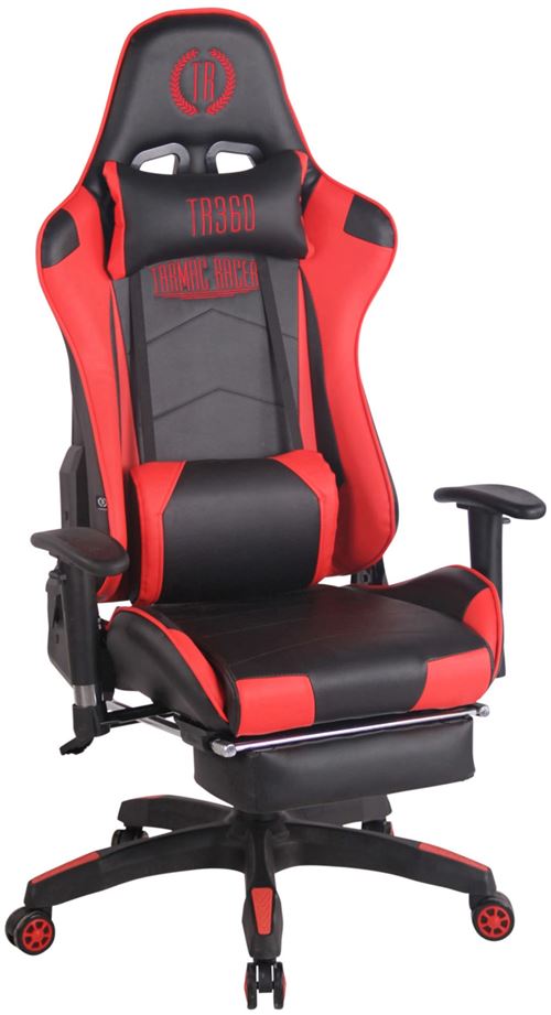 Fauteuil de bureau Turbo XL en similicuir , Noir / Rouge/Similicuir