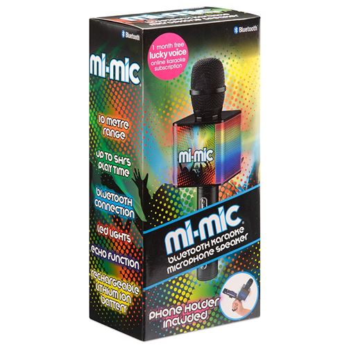 Toyrific Microphone Bluetooth Mi-Mic avec haut-parleur 29 cm noir