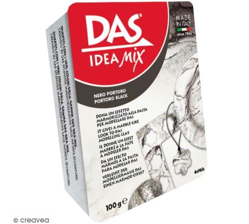 Pate autodurcissante DAS MIX à mélanger - Effet marbré - Noir portor - 100 g