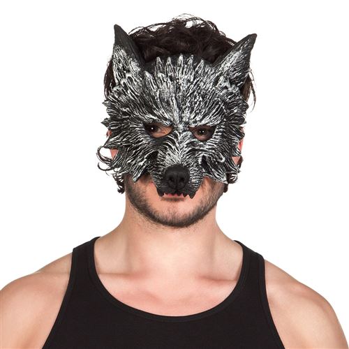 Boland demi-masque Loup-garou 23 x 28 x 7 cm polyuréthane gris