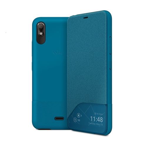 Wiko Smart folio WiLINE - Flip cover voor mobiele telefoon - polyurethaan, polycarbonaat, thermoplastic polyurethaan (TPU) - bleen night - voor Wiko View 2 GO