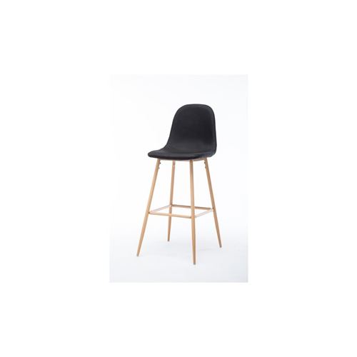 HARRI Tabouret de bar en métal - Tissu noir - Style scandinave - L 45 x P 54 cm