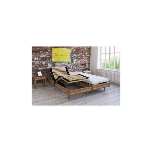 Ensemble Relaxation Matelas + Sommiers Electriques Decor Chene 2x80x200 - Mousse - 14 Cm - Ferme - Talca