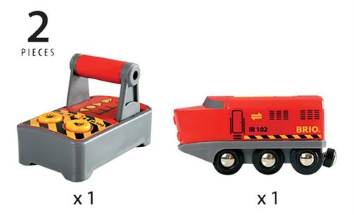 Train Radiocommandé BRIO World 33213 – Avec Lumière, Son Et 2 Vitesses – Compatible Avec Tous Les Circuits En Bois