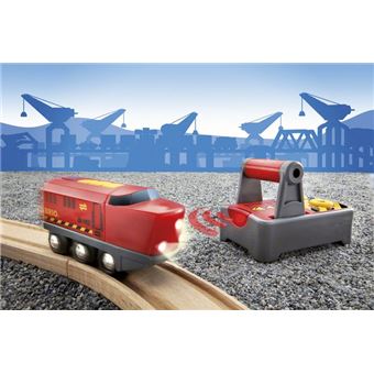 Train Radiocommandé BRIO World 33213 – Avec Lumière, Son Et 2 Vitesses – Compatible Avec Tous Les Circuits En Bois