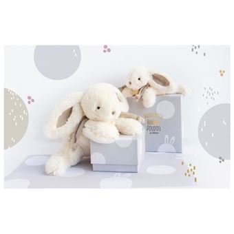 Doudou Et Compagnie Lapin Bonbon Taupe - Doudou Plat 26cm Pour Bébé Garçon Ou Fille | Idée Cadeau Naissance