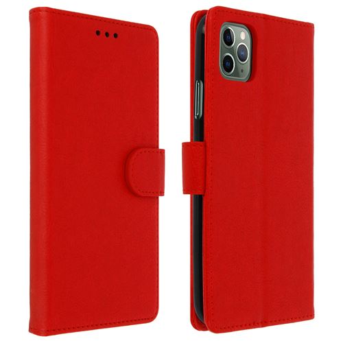 Étui pour iPhone 11 Pro Max Protection Intégrale Porte-carte Fonction Support Rouge