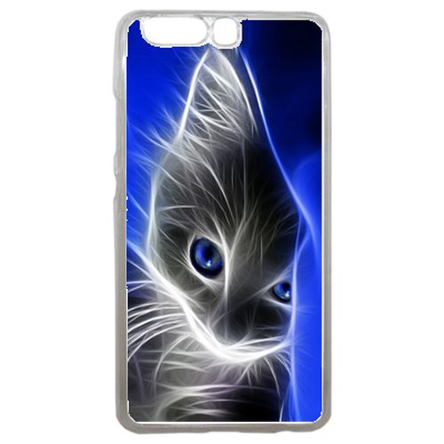 Coque Chat Eyes Blue Compatible P10 Transparent