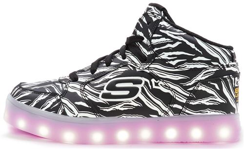 Skechers Energy Lights Hi Top Outglow Print Enfant Chaussures de sport in Noir 90606L BLK [UK 13 EU 32]