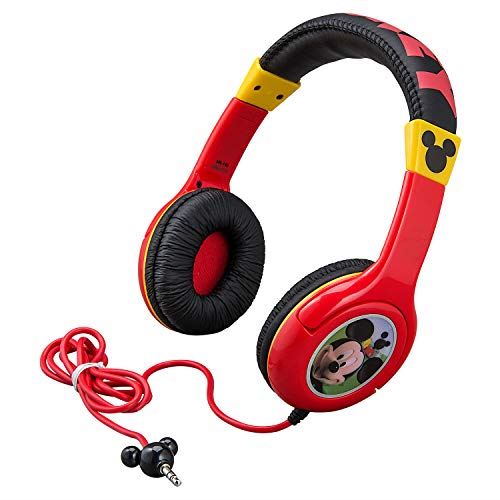Disney Mickey Mouse Mouska-riffic Junior Kid Friendly Volume Reduced Youth Stereo Headphones