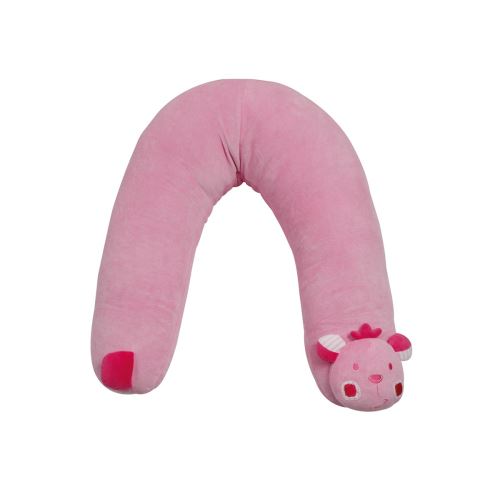 Coussin d'allaitement en velours déhoussable - Ours Rose