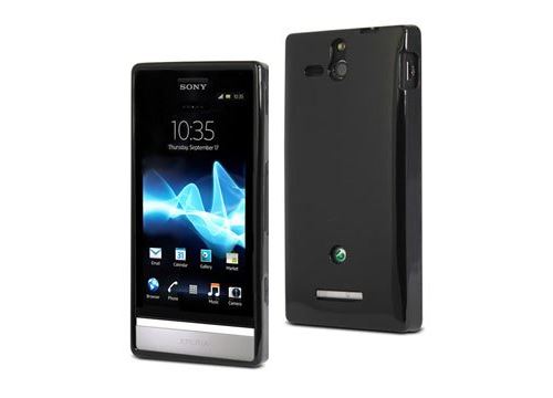 Muvit miniGel - Beschermhoes voor mobiele telefoon - zwart - voor Sony XPERIA U