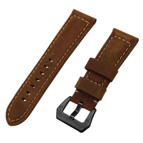 Générique Noire/Marron Bracelet En Pu Fendue Avec Grosse Boucle Foncé Pour Votre Huawei Watch Gt - Image 1