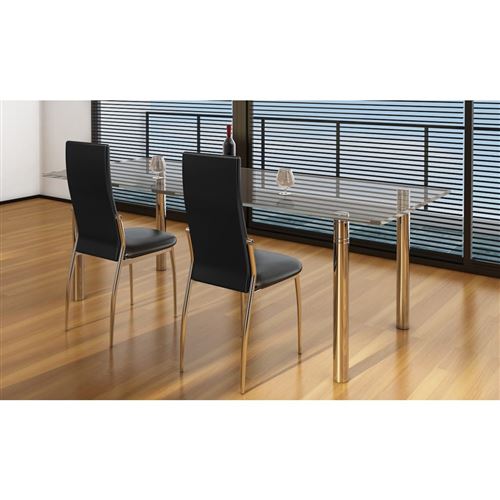 vidaXL Chaise de salle à manger 2 pcs Cuir artificiel Noir