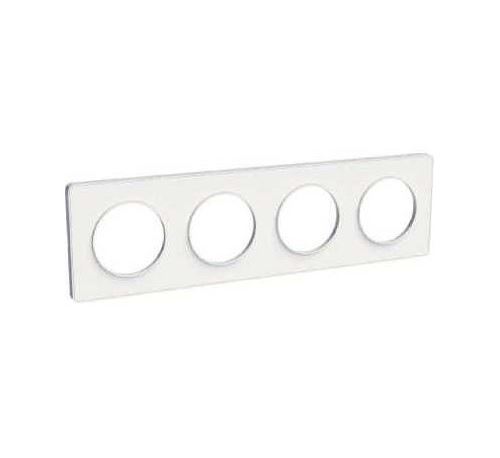 Plaque Odace Touch - Blanc sans liseré - Quadruple horizontale / verticale 71mm