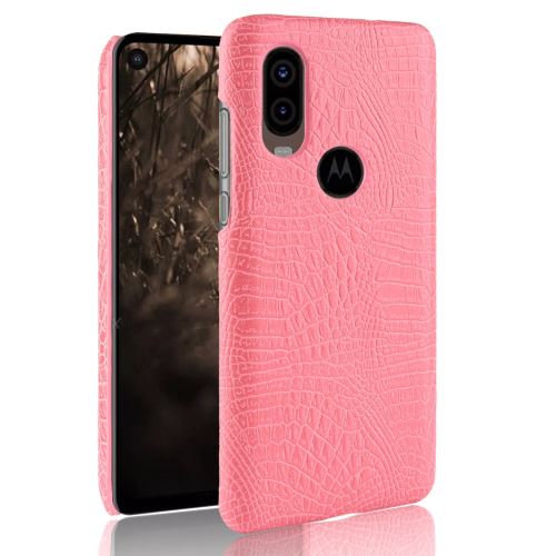 Etui en PU crocodile dur rose pour votre Motorola P40