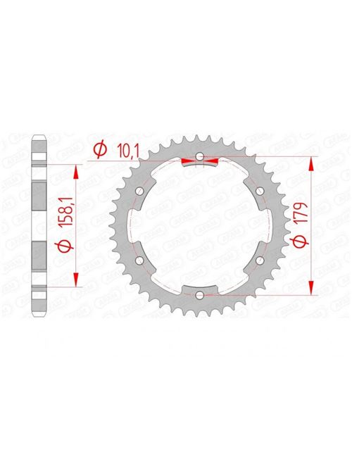 Couronne AFAM 45 dents acier standard pas 525 type 35804