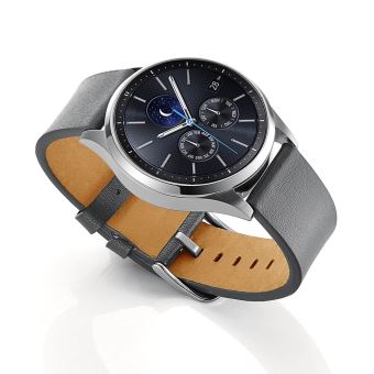 Bracelet en cuir v ritable gris pour votre Samsung Gear S3 Classic