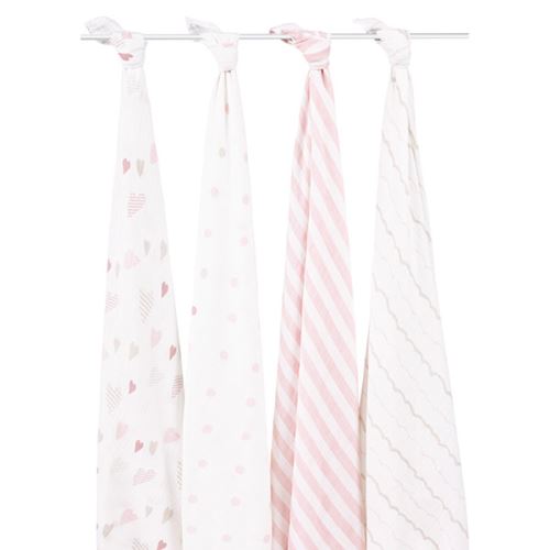 Lot de 4 maxi langes Aden et Anais heart breaker