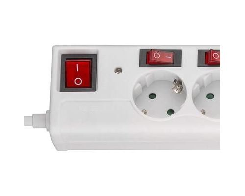 Multiprise avec 6 prises et un interrupteur par prise avec disjoncteur  surtension - Orno 