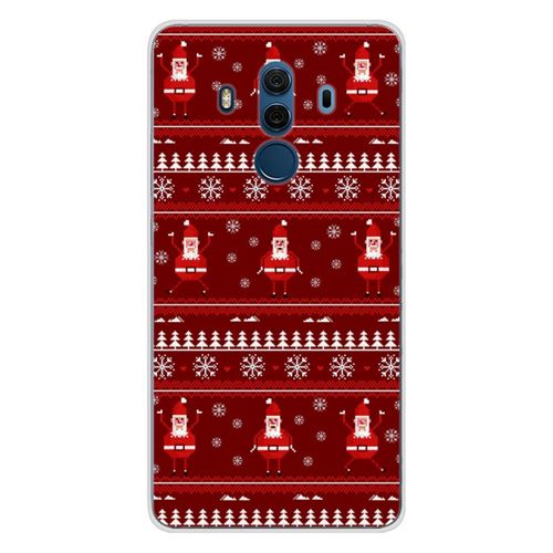 Coque en silicone imprimée compatible Huawei Mate 10 Pro NO Pull de Noël Santa
