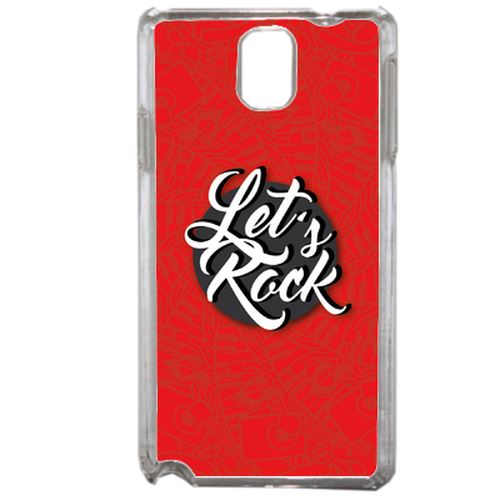 Coque Lets Rock Fond Rouge Compatible Samsung Galaxy Note3 Transparent