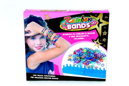 Rainbow loom bands set châssis avec élastiques, 600 pièces