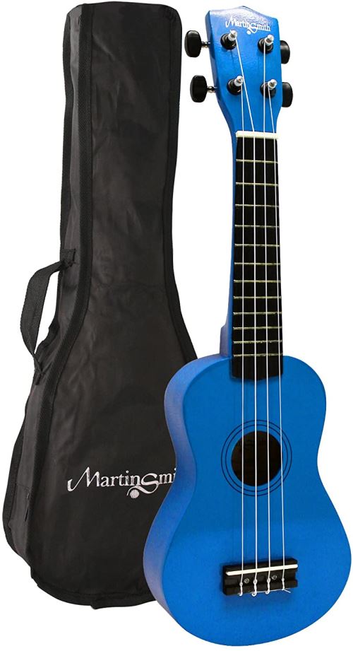 Martin Smith du Ukulélé avec Bleu Ukulélé Sac