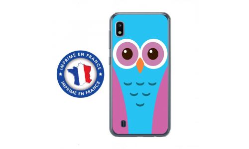 Coque souple pour Samsung Galaxy A10 avec impression Motifs chouette bleue et rose
