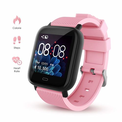 Montre Connectée Homme Femmes Enfant Montre sport Etanche IP68 Bracelet Écran pour iPhone Samsung Huawei Android iOS -Rose