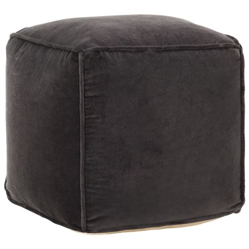Pouf Velours de coton 40 x 40 x 40 cm Anthracite