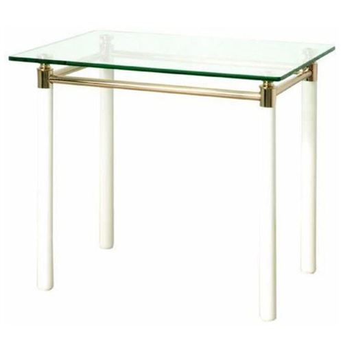 Paris Prix - Table D'appoint Design ruben 60cm Blanc & Or